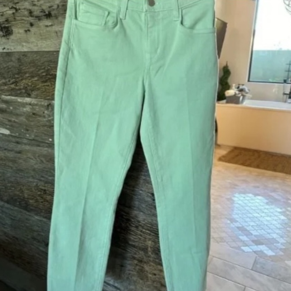 L’AGENCE Sada High Rise Cropped Slim Jeans Soft Mint Size 23 NWT - Picture 7 of 8